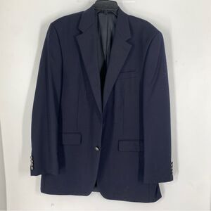 Van Heusen 42L dark navy 2 metallic Button wool Blazer